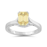 14K WHITE GOLD 1 5/8CT ROUND/YELLOW EMERALD DIAMOND LADIES RING (CENTER STONE YELLOW EMERALD DIAMOND 1 1/2CT)