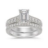 14K WHITE GOLD 2 1/2CT ROUND/EMERALD DIAMOND LADIES BRIDAL SET (CENTER STONE EMERALD DIAMOND 1 5/8CT)