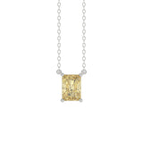 14K WHITE GOLD 1.00CT YELLOW RADIANT DIAMOND LADIES PENDANT