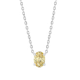 14K WHITE GOLD 1.00CT YELLOW OVAL DIAMOND LADIES PENDANT