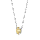 14K WHITE GOLD 1.00CT YELLOW OVAL DIAMOND LADIES PENDANT