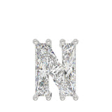 14K WHITE GOLD 1 1/2CT FANCY CUT ALPHABET DIAMOND MEN'S CHARM PENDANT