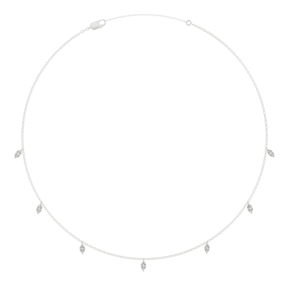10K WHITE GOLD 1.00CT MARQUISE DIAMOND LADIES NECKLACE