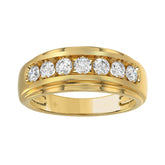 14K YELLOW GOLD 1.00CT ROUND DIAMOND MEN'S BAND