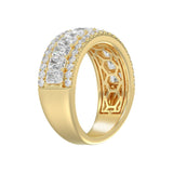 Ladies 14K Yellow Gold Ladies Band 2 1/4CT Featuring Round & Radiant Cut Diamonds