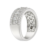 3.00 CT Fashion Band for Ladies Round & Radiant Cut Diamonds 14K White Gold Luxury Band (Color F-G -Clarity VS1/VS2)