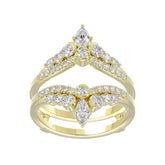 14K YELLOW GOLD 1.00CT ROUND/MARQUISE DIAMOND LADIES RING