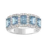 14K WHITE GOLD 3.00CT ROUND/BLUE RADIANT DIAMOND LADIES RING (BLUE RADIANT DIAMOND 2 1/2CT)