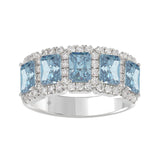 14K WHITE GOLD 3.00CT ROUND/BLUE RADIANT DIAMOND LADIES RING (BLUE RADIANT DIAMOND 2 1/2CT)