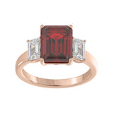 14K ROSE GOLD 5 1/3CT EMERALD DIAMOND LADIES RING (EMERALD RUBY)