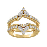 14K YELLOW GOLD 1.00CT ROUND/MARQUISE DIAMOND LADIES RING