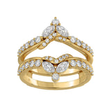 14K YELLOW GOLD 1.00CT ROUND/MARQUISE DIAMOND LADIES RING