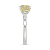 14K WHITE GOLD 2 1/2CT YELLOW OVAL DIAMOND LADIES RING