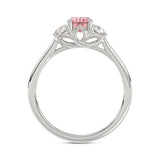 ETERNAL BLUSH COLLECTION 14K WHITE GOLD 1 1/3CT PINK OVAL/ROUND DIAMOND LADIES RING (CENTER STONE PINK OVAL DIAMOND 1CT)