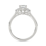 14K WHITE GOLD 1 3/8CT EMERALD/ROUND DIAMOND LADIES RING (CENTER STONE EMERALD DIAMOND 1CT)