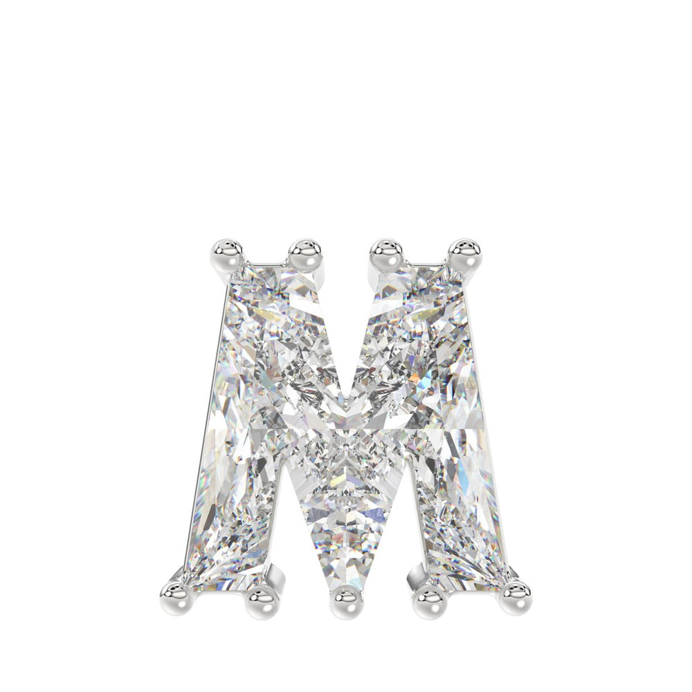 10K WHITE GOLD 1 5/8CT FANCY CUT ALPHABET DIAMOND MEN'S CHARM PENDANT