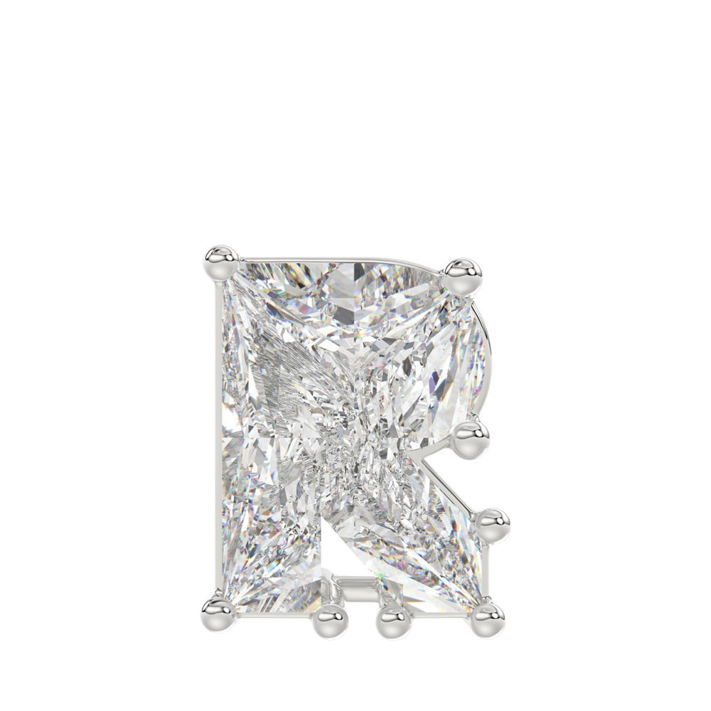 10K WHITE GOLD 1 5/8CT FANCY CUT ALPHABET DIAMOND MEN'S CHARM PENDANT