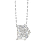 10K White Gold Diamond Initial “D” Pendant 2 1/3CT Fancy Cut Ladies Alphabet Charm with Chain