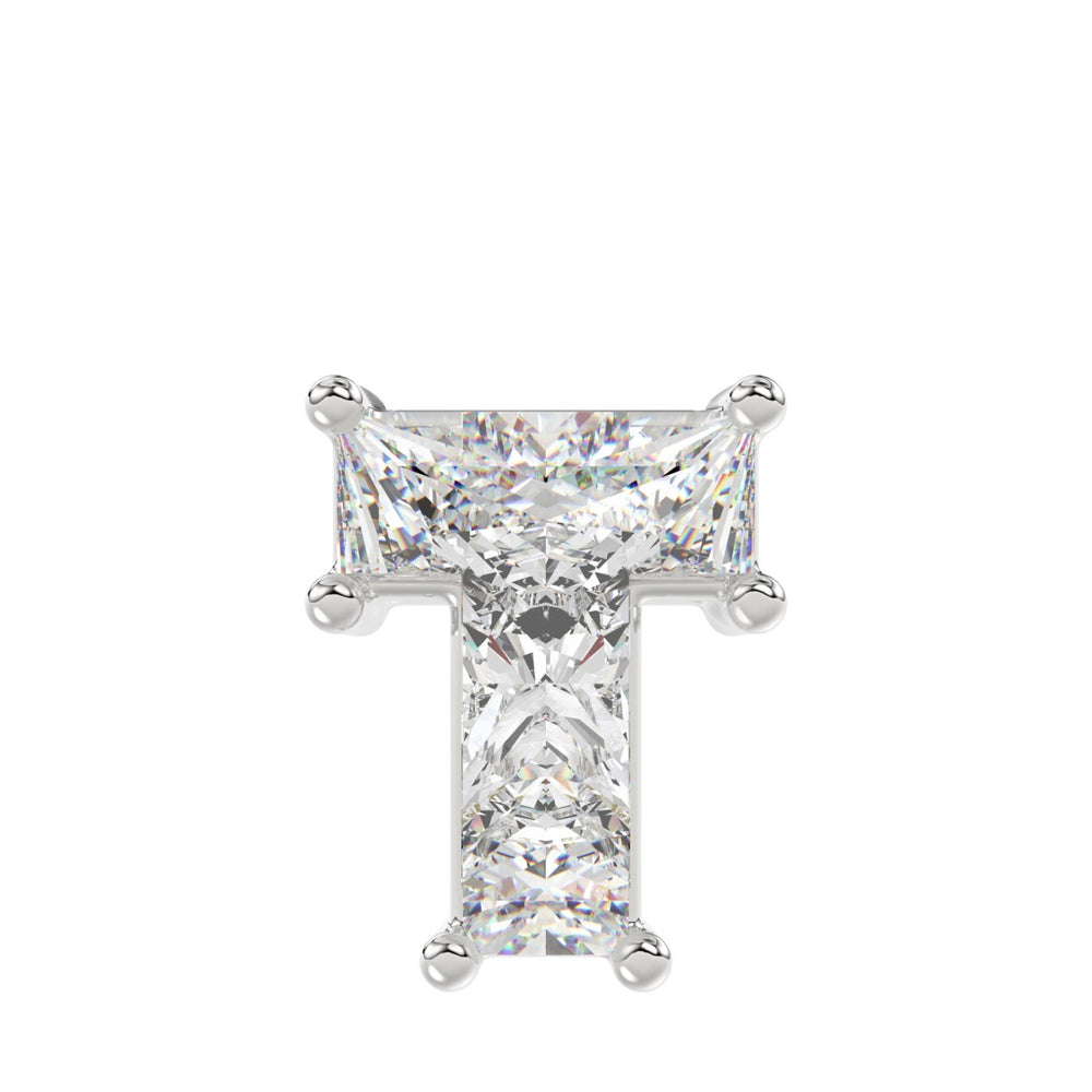 10K WHITE GOLD 1.00CT FANCY CUT ALPHABET DIAMOND LADIES PENDANT WITH CHAIN