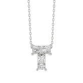 10K WHITE GOLD 1.00CT FANCY CUT ALPHABET DIAMOND LADIES PENDANT WITH CHAIN