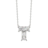 10K WHITE GOLD 1.00CT FANCY CUT ALPHABET DIAMOND LADIES PENDANT WITH CHAIN