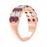 14K ROSE GOLD 2 3/8CT ROUND DIAMOND LADIES BAND (ROUND RUBY)