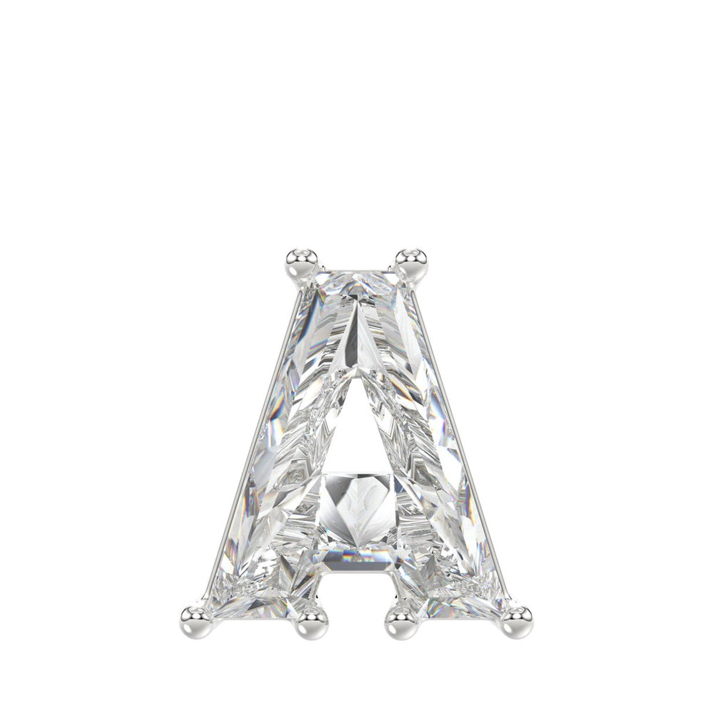10K WHITE GOLD 1 5/8CT FANCY CUT ALPHABET DIAMOND MEN'S CHARM PENDANT