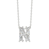 10K WHITE GOLD 1 1/2CT FANCY CUT ALPHABET DIAMOND LADIES PENDANT WITH CHAIN