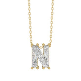 10K YELLOW GOLD 1 1/2CT FANCY CUT ALPHABET DIAMOND LADIES PENDANT WITH CHAIN