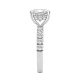 14K WHITE GOLD 4 3/4CT ROUND/CUSHION DIAMOND LADIES RING (CENTER STONE CUSHION DIAMOND 4CT)