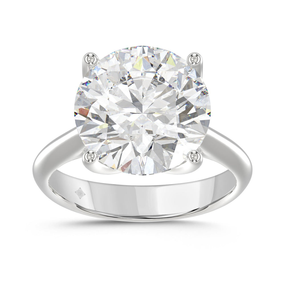 14K WHITE GOLD 8.00CT ROUND DIAMOND LADIES RING