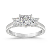 14K WHITE GOLD 2 1/6CT PRINCESS DIAMOND LADIES RING (CENTER STONE PRINCESS DIAMOND 1CT)