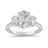 14K WHITE GOLD 3 1/5CT OVAL DIAMOND LADIES RING (CENTER STONE OVAL DIAMOND 2CT)
