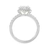 14K WHITE GOLD 4 1/2CT ROUND/OVAL DIAMOND LADIES RING (CENTER STONE OVAL DIAMOND 4.00CT & Color F-G Clarity VS1/VS2)