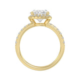 14K YELLOW GOLD 4 1/2CT ROUND/OVAL DIAMOND LADIES RING (CENTER STONE OVAL DIAMOND 4.00CT & Color F-G Clarity VS1/VS2)