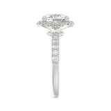 14K WHITE GOLD 4 1/2CT ROUND/CUSHION DIAMOND LADIES RING (CENTER STONE CUSHION DIAMOND 4CT & Color F-G Clarity VS1/VS2)