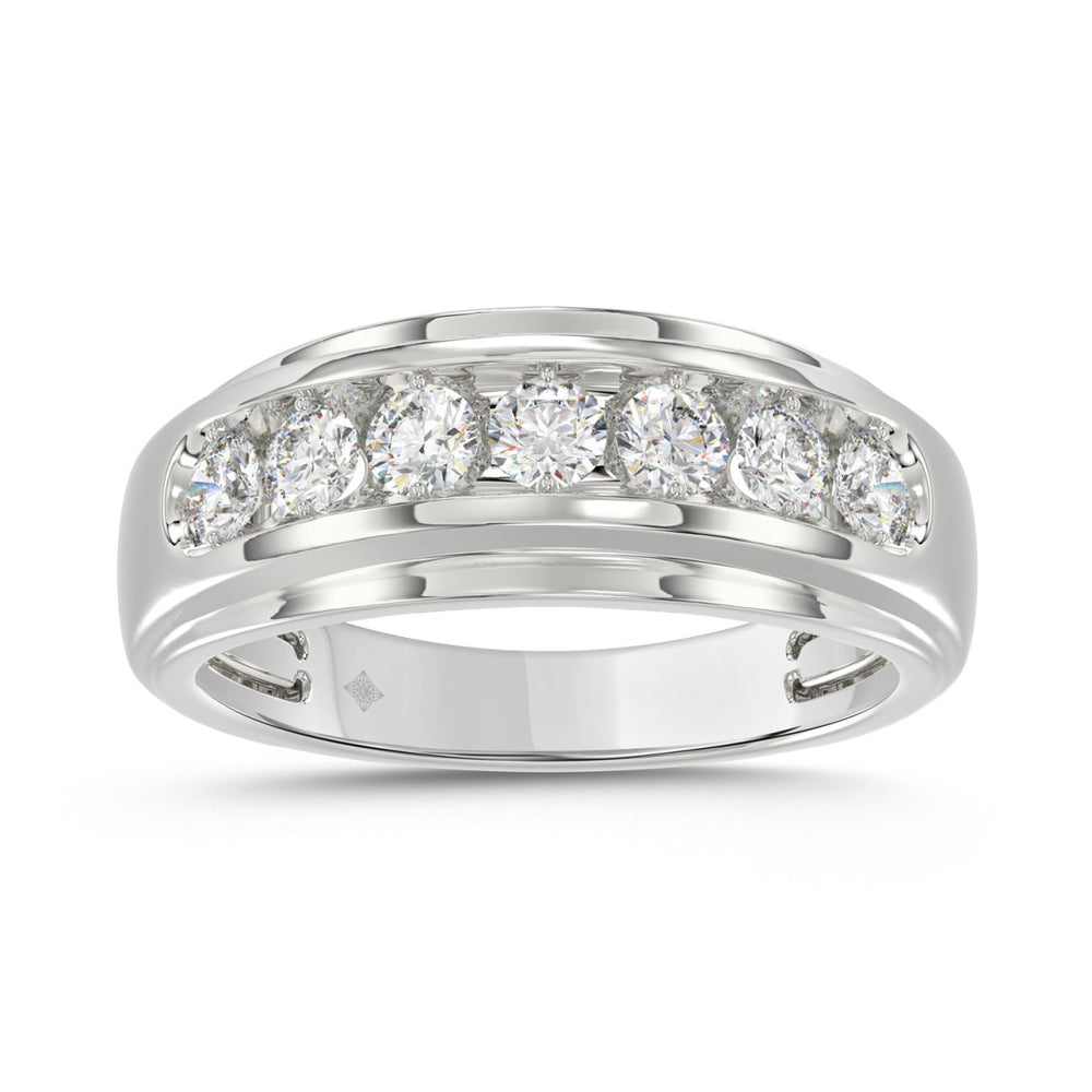10K WHITE GOLD 1.00CT ROUND DIAMOND MEN'S RING