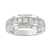 10K WHITE GOLD 1.00CT ROUND DIAMOND MEN'S BAND