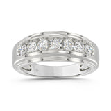 10K WHITE GOLD 1.00CT ROUND DIAMOND MEN'S RING