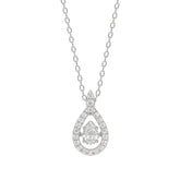 10K WHITE GOLD 3/4CT ROUND/PEAR DIAMOND LADIES PENDANT WITH CHAIN (CENTER STONE PEAR DIAMOND 1/2CT)