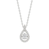 10K WHITE GOLD 3/4CT ROUND/PEAR DIAMOND LADIES PENDANT WITH CHAIN (CENTER STONE PEAR DIAMOND 1/2CT)