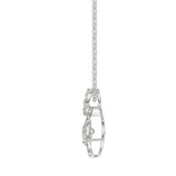 10K WHITE GOLD 3/4CT ROUND/PEAR DIAMOND LADIES PENDANT WITH CHAIN (CENTER STONE PEAR DIAMOND 1/2CT)