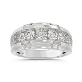 10K WHITE GOLD 2.00CT ROUND DIAMOND MEN'S BAND