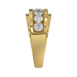 10K YELLOW GOLD 2.00CT ROUND DIAMOND MEN'S BAND