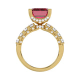14K YELLOW GOLD 12 1/6CT ROUND/EMERALD RUBY DIAMOND LADIES RING (CENTER STONE EMERALD RUBY DIAMOND 11 1/6CT)