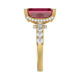 14K YELLOW GOLD 12 1/6CT ROUND/EMERALD RUBY DIAMOND LADIES RING (CENTER STONE EMERALD RUBY DIAMOND 11 1/6CT)
