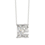 14K WHITE GOLD 1 1/2CT FANCY CUT ALPHABET DIAMOND LADIES PENDANT WITH CHAIN
