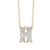 14K YELLOW GOLD 1 1/3CT FANCY CUT ALPHABET DIAMOND LADIES PENDANT WITH CHAIN