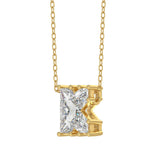 14K YELLOW GOLD 1 1/2CT FANCY CUT ALPHABET DIAMOND LADIES PENDANT WITH CHAIN