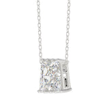 14K WHITE GOLD 1 5/8CT FANCY CUT ALPHABET DIAMOND LADIES PENDANT WITH CHAIN